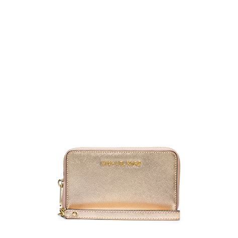 michael michael kors large leather smartphone wristlet|Jet Set Large Leather Smartphone Wristlet Wallet .